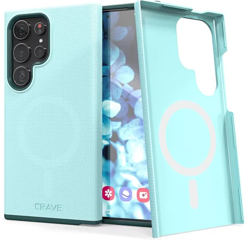 Vista 20 de Crave Dual Guard para Samsung Galaxy S22 Ultra, Verde bosque, Funda para teléfono celular, Protección a prueba de golpes, Doble capa, TPU/PC