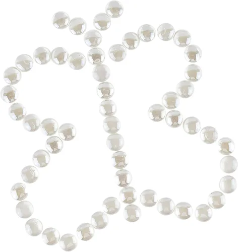 Vista 8 de Cuentas de relleno de jarrón de vidrio plano transparente (1 libra, 100 piedras) Guijarros de cristal, gemas de Mancala