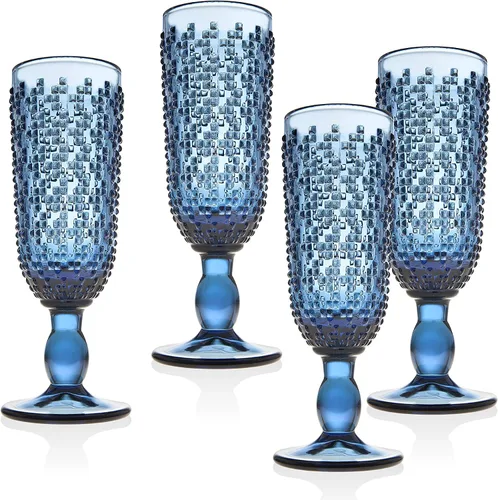 Vista 3 de Godinger Vasos Highball Vaso para bebidas Alba Azul – Juego de 4