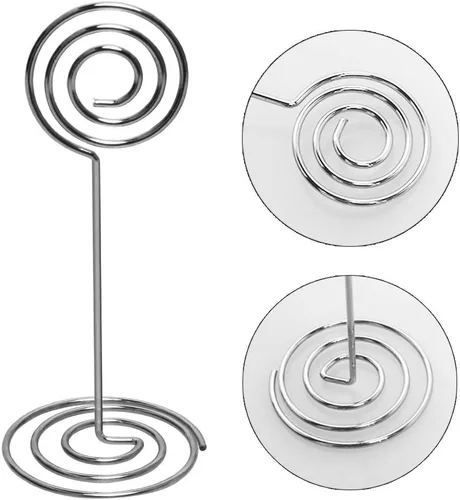 Vista 5 de Soporte para tarjetas de número de mesa, paquete de 25 soportes para fotos para mesas, soportes de números de fotos con forma de alambre, clips