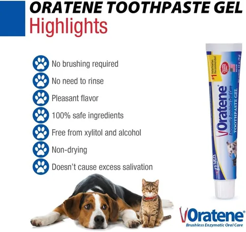 Vista 8 de Pet King Brands ZYMOX Oratene Gel de Pasta de Dientes Sin Cepillo para Perros y Gatos, 2.5oz