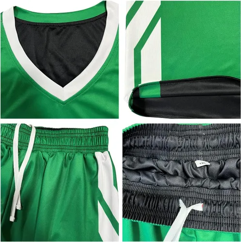 Vista 5 de Camiseta de baloncesto reversible personalizada para hombres, mujeres, adultos, jóvenes, con logotipo de número de nombre