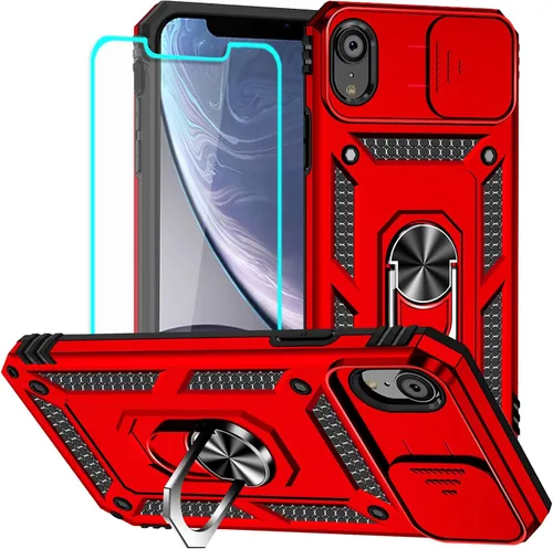 Vista 8 de HNHYGETE Funda para iPhone 12 Pro Max con protector de pantalla: [grado militar de 20 pies probada en caídas] Funda protectora para cámara Negro