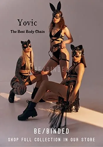 Vista 7 de Sexy cuero rave cintura cuerpo cadena negro antideslizante cinturón cuero rave muslo cadena reina vientre cuerpo accesorios para mujeres y niñas