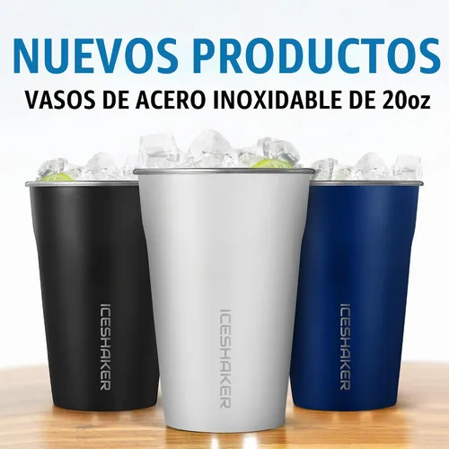 Vista 8 de Ice Shaker Vaso de 26 onzas, botella de agua aislada con popote, botella de acero inoxidable, como se ve en Shark Tank, botella de agua con pajita