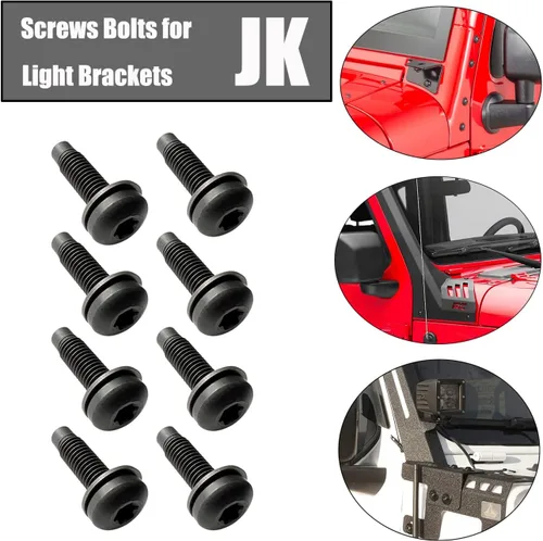 Vista 8 de Tornillos para Jeep Wrangler JK, pernos M8 aplicados al marco del parabrisas, barra antivuelco, portón trasero, bisagras duras de puerta, soportes