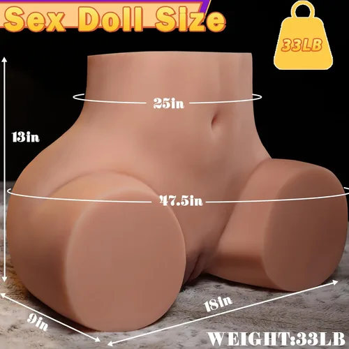 Vista 5 de Muñeca sexual de tamaño real de 33 libras con culo grande, masturbador masculino, coño falso, muñeca sexual femenina suave con culo grande