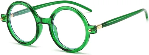 Vista 13 de Gleyemor Gafas redondas retro para hombres y mujeres, marcos de gafas circulares vintage, para disfraz, cosplay, lentes anti luz azul
