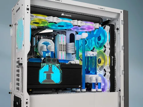 Vista 3 de CORSAIR Hydro X Series, XL8, refrigerante de rendimiento, 1L, azul translúcido