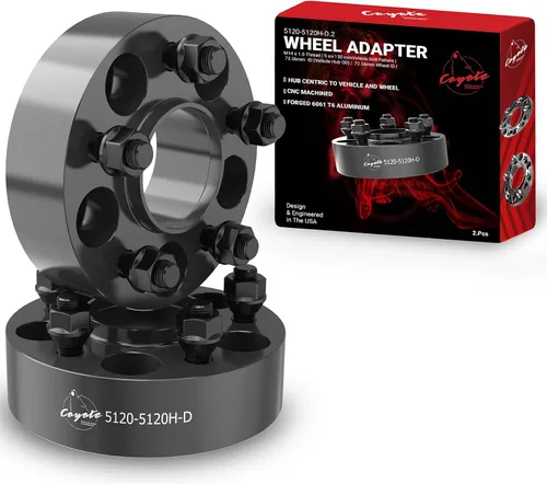 Vista 12 de Wheel Accessories Parts 2 espaciadores de rueda centrados en buje 5 en 4.724 in 0.197x4.724 in 0.787 in grueso 2.857 in Hub M14x1.5 14x1.5 rosca