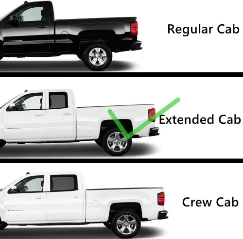 Vista 3 de Estribos negros de 6 pulgadas para Chevy Silverado GMC Sierra Crew Cab 2007-2018 Resistente a la corrosión y resistente Barras Nerf escalones