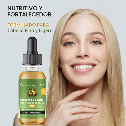 Vista 5 de Sunny Isle Aceite Lite para el cabello y raíces fuertes de menta y romero