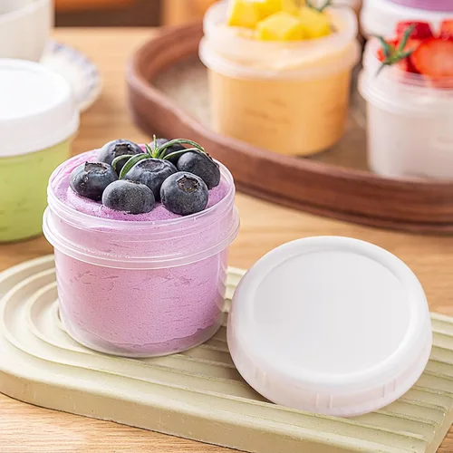 Vista 5 de TUZAZO Recipientes pequeños para congelador de 4 onzas con tapas, 12 unidades, sin BPA, pequeños recipientes de plástico para almacenamiento