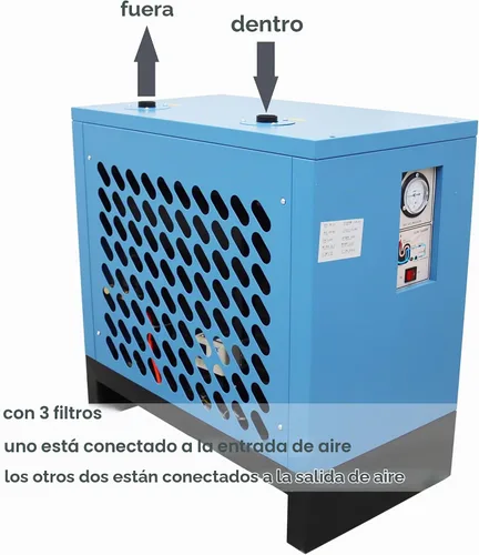 Vista 3 de TECHTONGDA Secador de aire refrigerado para sistemas de aire comprimido de compresor de aire con filtro 35 CFM 220V