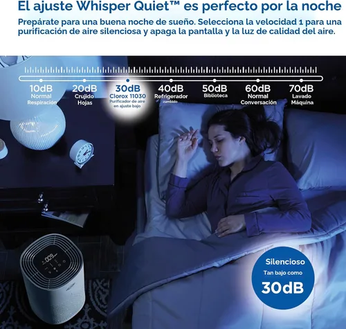 Vista 5 de Clorox - Purificadores de aire HEPA para el hogar, filtro HEPA verdadero, habitaciones medianas de hasta 1,000 pies cuadrados, elimina el 99.9%