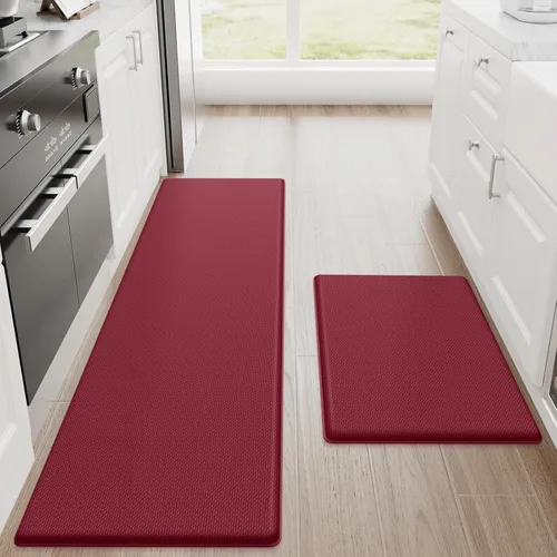 Vista 13 de StepRite Tapetes de cocina, 2 tapetes acolchados, antifatiga, para piso, de escritorio, antideslizante, impermeables, oficina, alfombras de 17.3 x