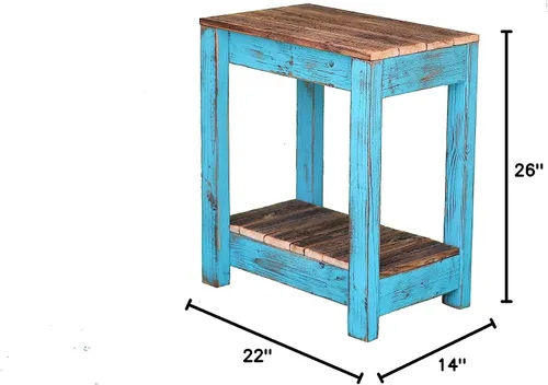 Vista 3 de Doug and Cristy Designs Mesa auxiliar combinada turquesa