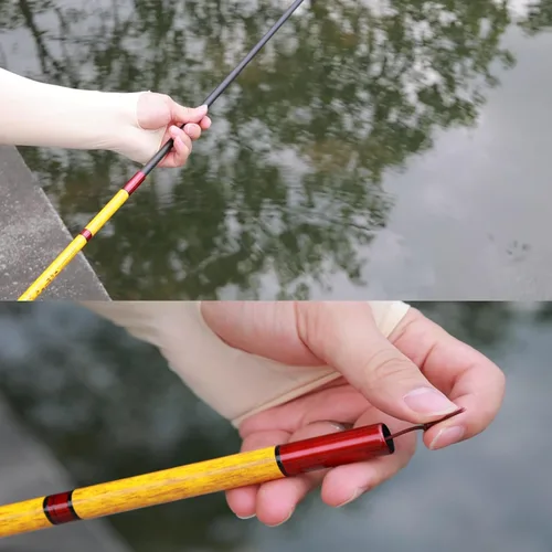 Vista 7 de Caña Tenkara Caña de Pescar Telescópica - Caña de Pescar Telescópica Tenkara Ultra Corta Portátil Plegable Bass Crappie Kit Completo Caña de Pescar