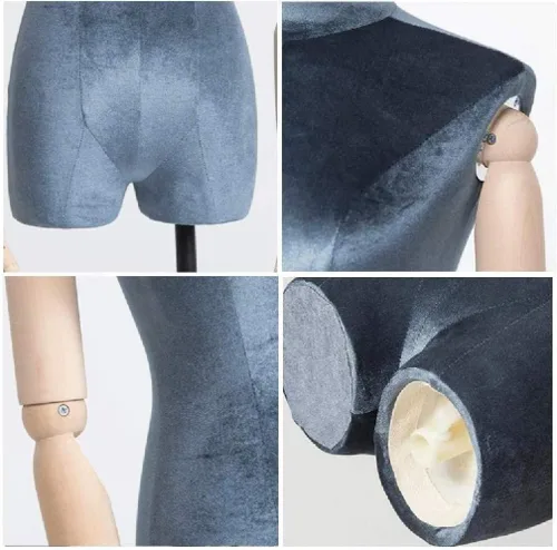 Vista 4 de Soporte de exhibición de maniquí, modista femenina, maniquíes, muestra la altura del pecho, base de trípode ajustable para disfraz, joyería