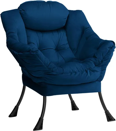 Vista 53 de HollyHOME Silla perezosa con otomana plegable, sillón cómodo y reposapiés plegable, sofá de ocio silla de lectura y reposapiés para sala de estar