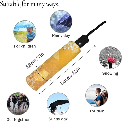 Vista 4 de DHDM Beach Umbrella Outdoor Adults Printed Rain Umbrella for Men Kids Parasol