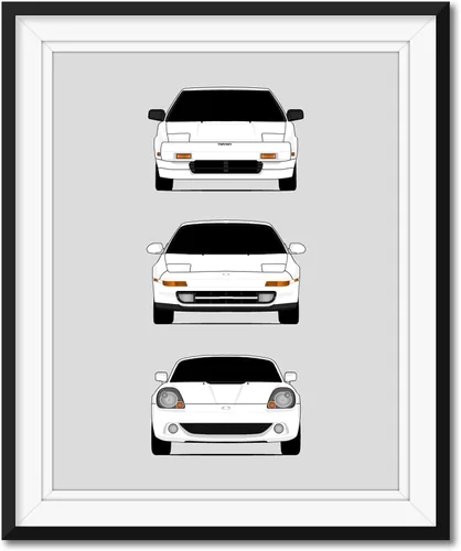 Vista 18 de Custom Car Posters Póster hecho a mano compatible con Toyota Tacoma Generations e impresión de Toyota Tacoma TRD Pro SR5 – Multi, impresión satinada