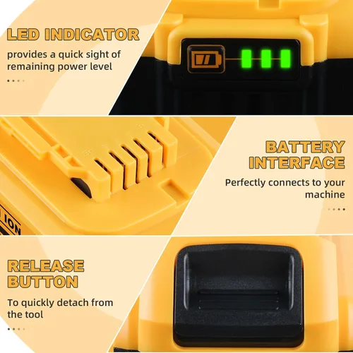 Vista 3 de DCB200 - Batería de repuesto de 8.0Ah para Dewalt 20V compatible con herramientas eléctricas inalámbricas Dewalt DCB200 DCB201 DCB203 DCB206 DCB207