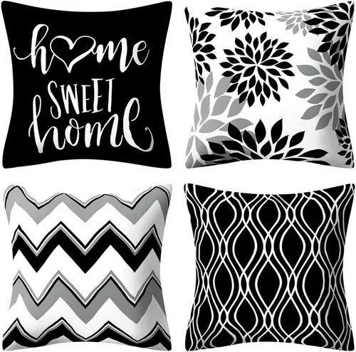 Vista 13 de Drmstow Juego de 4 fundas de almohada marrones de 18 x 18 pulgadas, fundas decorativas geométricas para sofá, sala de estar, cama, muebles de patio