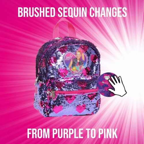 Vista 4 de JoJo Siwa Mini Backpack with Brushed Sequins, PinkPurple, Medium