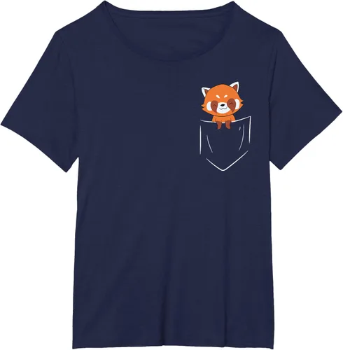Vista 20 de Funny Red Panda In Pocket - Camiseta con bolsillo, Negro, S