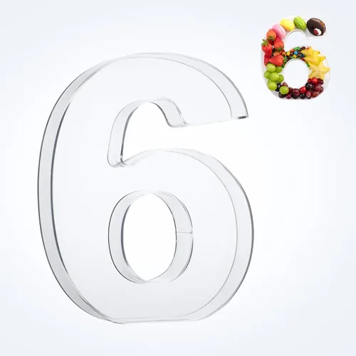 Vista 40 de Bandeja de 11" de Acrílico con Letras y Números – Bandeja Reutilizable y Rellenable para Aperitivos de Charcutería, Caja de Servir Postres