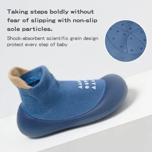 Vista 3 de Bearbay Zapatos de calcetín antideslizantes con suela de goma para bebé, zapatos deportivos unisex para recién nacidos, niños y niñas