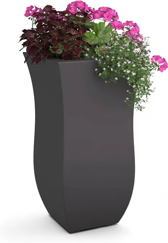 Vista 10 de Mayne Valencia - Maceta de 30 pulgadas de alto, resistente a la intemperie, para flores, diseño duradero para interiores y exteriores, para patio