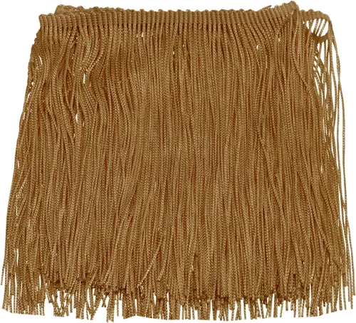 Vista 25 de Uxcell 10 yardas y 4 pulgadas beige con flecos de cadeneta - poliéster, estilo bohemio para múltiples ocasiones