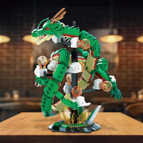 Vista 6 de JMBricklayer Juego de Construcción de Dragón para Adultos 70134, Modelo de Dinosaurio Coleccionable con Iluminación para Construir, Ideal