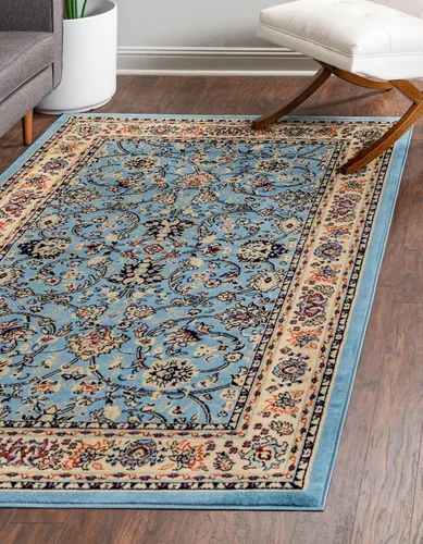 Vista 84 de Unique Loom Sialk Hill Collection - Alfombra de área Washington (6' 1" x 9' Rectángulo Burdeos/Crema)