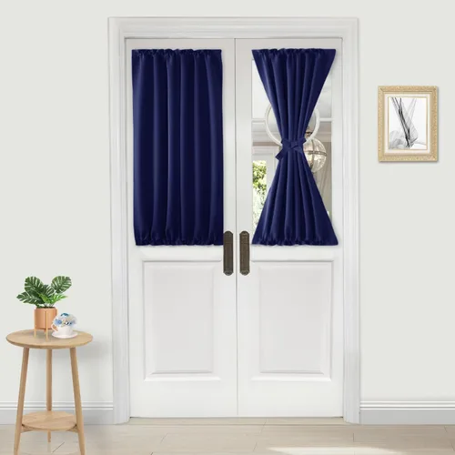 Vista 73 de DWCN Cortinas para Puertas Francesas – Cortinas opacas térmicas con bolsillo para barra para puertas con ventana de cristal, puertas de cocina