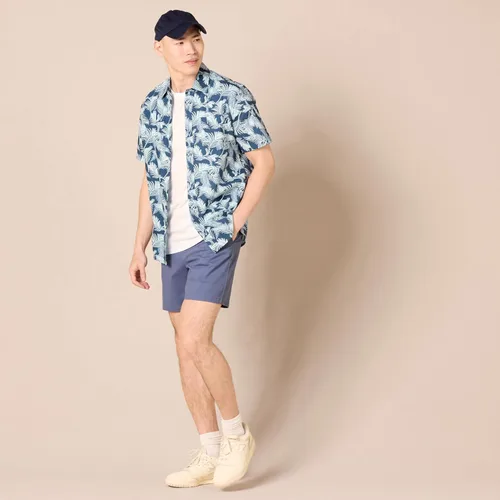 Vista 5 de Tienda Essentials Camisa estampada de manga corta ajustada para hombre