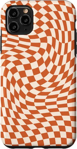 Vista 13 de Carcasa con patrón de remolino a cuadros naranja para iPhone 17