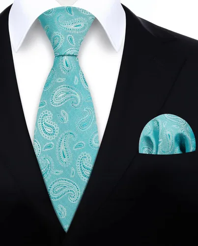 Vista 94 de HISDERN Corbatas para hombre, corbata de cachemira y bolsillo cuadrado tejido clásico floral para hombre, corbata de fiesta de boda