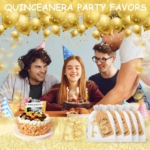 Vista 6 de 24 llaveros de Quinceañera para 15º Quinceañera, llavero a granel para fiesta de cumpleaños de 15, llavero de cerveza 15, abrebotellas, boda