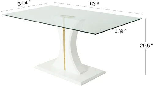 Vista 2 de Mesa de cristal de estilo moderno, elegante diseño transparente, base de soporte, sólida, materiales seleccionados hechos de muebles de moda