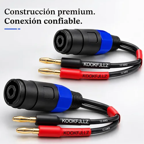Vista 8 de Adaptador de cable de altavoz, cable banana a Speakon hembra, cable adaptador de altavoz OFC de 6 pulgadas, 12 AWG macho a hembra para amplificador
