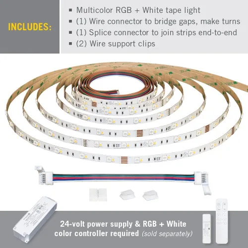 Vista 2 de Armacost Lighting Cinta de luz LED RibbonFlex Pro multicolor y blanca 30 + 30 LEDs/m, 8.2 pies (8.2 ft) (623210)