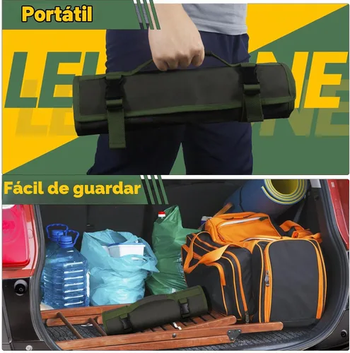 Vista 7 de Rollo de llaves de 30 bolsillos, resistente de 16 onzas. Bolsa organizadora de llaves de lona encerada para llaves métricas y SAE, bolsa de llaves