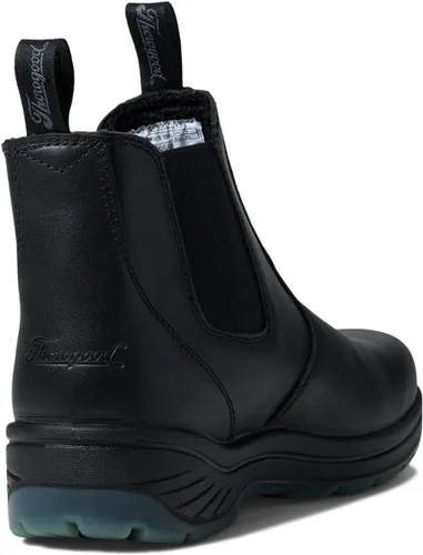 Vista 5 de Thorogood Botas de seguridad de 6 pulgadas para hombres y mujeres, de cuero con liberación rápida, suela antideslizante y parte inferior translúcida
