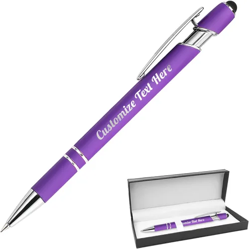 Vista 33 de Hasta 500 bolígrafos personalizados a granel con logotipo de mensaje de nombre comercial, bolígrafos grabados personalizados con lápiz óptico