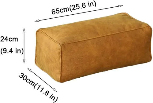 Vista 3 de Puf otomano de gamuza para piso, reposapiés otomano, cuadrado, rectangular, puf, cojín de suelo, sofá, taburete para sala de estar