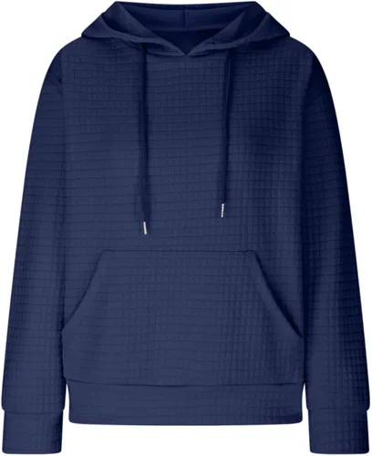 Vista 4 de Sudadera para mujer, moderna, de manga larga, con cordón, cómoda, con bolsillo