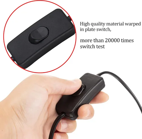 Vista 5 de Cable de lámpara con interruptor de palanca, cable de lámpara con enchufe moldeado y interruptor de encendido/apagado, cable de extensión, extremos